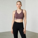 Sutien sportiv pentru femei cu fermoar în față și spate în formă de Y cu decupaj și bretele late cu margine elastică 8