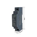 Svækkende strømforsyning til DIN-skinne 24V 0,63A 15W AC 100–240V Kompakt strømforsyningsadapter til tavle 1,8x9x5,5 cm Stabil DC spænding 2