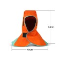 Svářecí ohnivzdorná kukla s nákrčníkem 44 × 48 cm, suchý zip pro nastavení krku, prodyšná podšívka z nylonu, na svařování a broušení 5