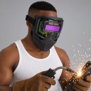 Svářečská maska s automatickým ztmavováním Nárazuvzdorný obličejový štít Rozměr 18 x 18 cm Materiál PP Černá Na svařování i broušení 2