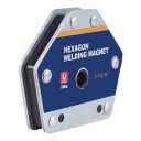 Svařovací magnet FM2-M Šestiúhelníkový 6 úhlov od 30 do 105 stupňov Nosnosť 50 kg Rozmery 12,9 x 11,1 x 2,1 cm Modrý 1