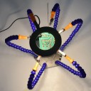 Svařovací opravná stanice 3× LED lupa základna hliníková slitina modro oranžová s kloubovými rameny pro pájení elektroniky 2