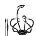 Svařovací opravná stanice LED lupa s držáky základna 14 × 12 cm USB černá s kloubovými rameny pro pájení a opravy elektroniky 1