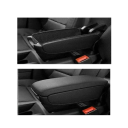 Svart armstödsskydd Ersättningsskydd för Audi A3 A3 8P 2003–2012 Textilöverdrag med ABS-bas Enkel montering av bilaccessoarer 3