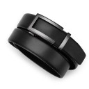 Svart läderbälte för män med automatiskt spänne Elegant modeaccessoar gjord av äkta läder Justerbar längd Lämplig för både kostym och fritidskläder 6