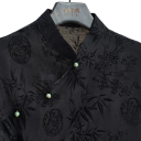Svart retro asymmetrisk ärmlös blus med blommönster Lätt sommartopp Elegant damtunika i vintagestil 3
