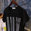 Svart t-shirt för kvinnor med paljetter 1