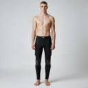 Svarta motocrossbyxor med fasta knä- och lårskydd samt vadderade höftskydd med smala ben för motorcykel unisex 1
