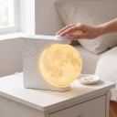 Sveglia luminosa a forma di Luna con simulazione dell'alba Lampada notturna 3 livelli di luminosità 10 suoni rilassanti Due sveglie Bianco crema 6