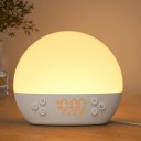 Sveglia luminosa con simulazione dell'alba e del tramonto 30 suoni per dormire Rumore bianco 8 colori e modalità RGB Due sveglie USB Bianco 2