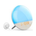 Sveglia luminosa WiFi con app Tuya Alexa e Google Home Simulazione dell'alba Radio FM 7 colori 4 sveglie Uscita USB 165 mm Grigia 1