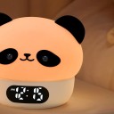 Sveglia per bambini Panda con paralume in silicone e simulazione dell'alba Controllo touch Luce colorata Termometro Ricarica USB-C Arancione 3
