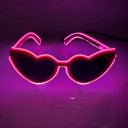 Svietiace okuliare v tvare srdca s tmavými sklami a svietiacimi obrúčkami s batériovým ovládačom párty okuliare na festival, karneval a oslavy 2