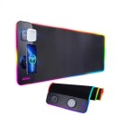 Svítící podložka pod myš a klávesnici s bezdrátovým nabíjením 800 x 300 x 13 mm Černá Herní podložka na stůl pro počítač a telefon 2
