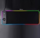 Svítící podložka pod myš a klávesnici s bezdrátovým nabíjením 800 x 300 x 13 mm Černá Herní podložka na stůl pro počítač a telefon 3