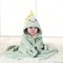 Swaddle Towel for Babies 80x80 cm Children's Blanket with Hood Green Dinosaur Bath Towel Children's Robe Fleece Swaddle 1–3 Years 2