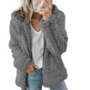 Sweat à capuche en peluche pour femmes Surface en peluche bouclée Coupe ample sur les hanches Manches longues Polyester Pour un usage 6