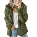 Sweat à capuche en peluche pour femmes Surface en peluche bouclée Coupe ample sur les hanches Manches longues Polyester Pour un usage 5