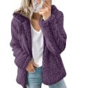 Sweat à capuche en peluche pour femmes Surface en peluche bouclée Coupe ample sur les hanches Manches longues Polyester Pour un usage 3