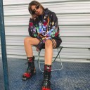 Sweat à capuche hip hop pour femmes B8 2