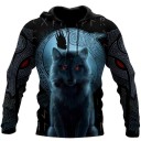 Sweat à capuche homme loup F162 1