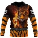 Sweat à capuche homme tigre F165 2