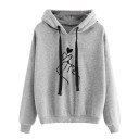 Sweat à capuche pour femme avec impression de main 3