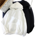 Sweat à capuche pour femme avec poches Sweat uni en polyester doux Vêtement décontracté confortable disponible en plusieurs couleurs 2