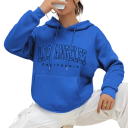 Sweat à capuche pour femmes avec poches Sweat uni en polyester avec inscription Los Angeles Vêtement de loisir stylé disponible en plusieurs couleurs 4