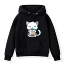 Sweat à capuche pour filles avec un chat A