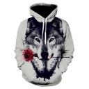 Sweat à capuche pour homme avec loup 1