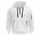 Sweat à capuche pour homme avec zip demi-long 2