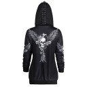 Sweat à capuche punk pour femmes noir 4