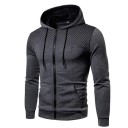 Sweat à capuche zippé pour homme avec poches Sweat de sport uni avec un motif de petits points sur les épaules Matériau en polyester 6