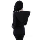 Sweat gothique pour femmes avec grande capuche zippée Noir Anneaux métalliques sur la capuche et les poches Tire-zip en forme de cercle Coupe 5