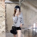 Sweat-shirt ajusté pour femmes gris 3