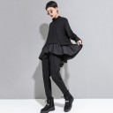 Sweat-shirt asymétrique pour femme avec volants 2