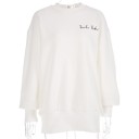 Sweat-shirt blanc pour femmes 1