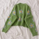 Sweater curto feminino com flores 2
