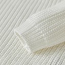 Sweater de bebé tricotado com folhos em algodão e acrílico de manga longa top solto de cor única com decote redondo O-neck para meninas e meninos 10