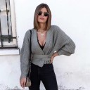 Sweater de malha feminino com laço 2