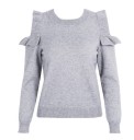 Sweater feminino com recortes em volantes nos ombros J2449 3