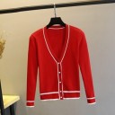 Sweater feminino com riscas e botões 3