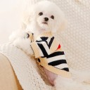 Sweater for Dogs 4.5–5 kg Size L 45 cm Chest 35 cm Length Warm Knitted Outfit with Colourful Stripes and Three-Button Fastening for Small Dogs 4