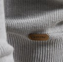 Sweater masculino de mangas longas e gola alta Sweater elástico de algodão com fecho de meio zíper Sweater moderno 13