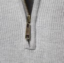 Sweater masculino de mangas longas e gola alta Sweater elástico de algodão com fecho de meio zíper Sweater moderno 16