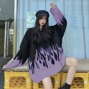 Sweater oversized feminino com chamas 7