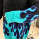 Sweater oversized feminino com chamas 1