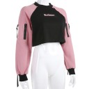 Sweatshirt curta feminina bicolor 4