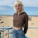 Sweatshirt curta feminina P1993 1